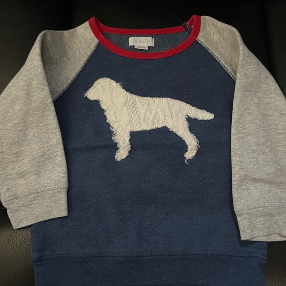 Mud Pie Other - Mud Pie Boys Navy / Gray Sweatshirt (Dog) - Size 2T/3T - EUC